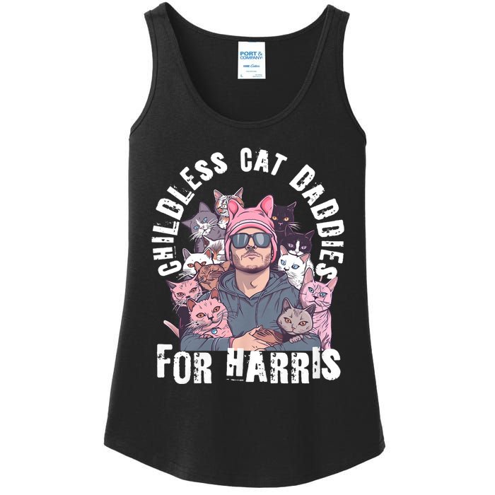 Cat Daddies For Harris Vote Hat Feminist Cat Dad Ladies Essential Tank