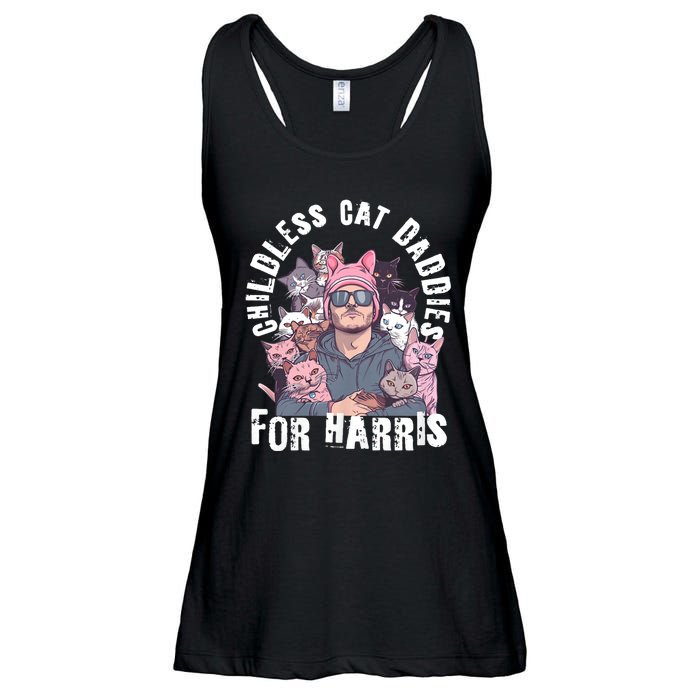 Cat Daddies For Harris Vote Hat Feminist Cat Dad Ladies Essential Flowy Tank