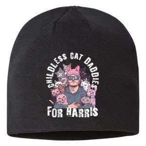 Cat Daddies For Harris Vote Hat Feminist Cat Dad Sustainable Beanie