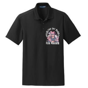 Cat Daddies For Harris Vote Hat Feminist Cat Dad Dry Zone Grid Polo