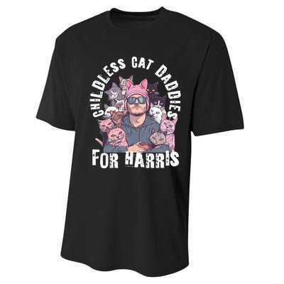 Cat Daddies For Harris Vote Hat Feminist Cat Dad Performance Sprint T-Shirt