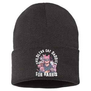 Cat Daddies For Harris Vote Hat Feminist Cat Dad Sustainable Knit Beanie