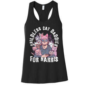 Cat Daddies For Harris Vote Hat Feminist Cat Dad Women's Racerback Tank