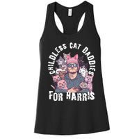 Cat Daddies For Harris Vote Hat Feminist Cat Dad Women's Racerback Tank