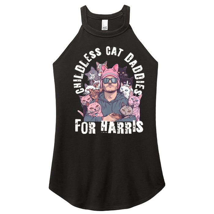 Cat Daddies For Harris Vote Hat Feminist Cat Dad Women's Perfect Tri Rocker Tank