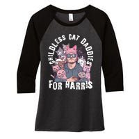 Cat Daddies For Harris Vote Hat Feminist Cat Dad Women's Tri-Blend 3/4-Sleeve Raglan Shirt