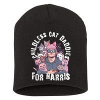 Cat Daddies For Harris Vote Hat Feminist Cat Dad Short Acrylic Beanie