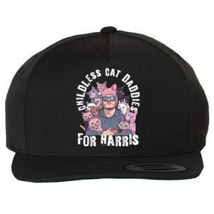 Cat Daddies For Harris Vote Hat Feminist Cat Dad Wool Snapback Cap