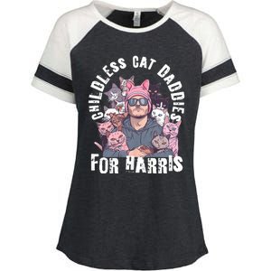 Cat Daddies For Harris Vote Hat Feminist Cat Dad Enza Ladies Jersey Colorblock Tee