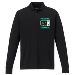 Coder Design Funny Programmer Computer Science Gift Performance Long Sleeve Polo