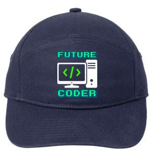 Coder Design Funny Programmer Computer Science Gift 7-Panel Snapback Hat