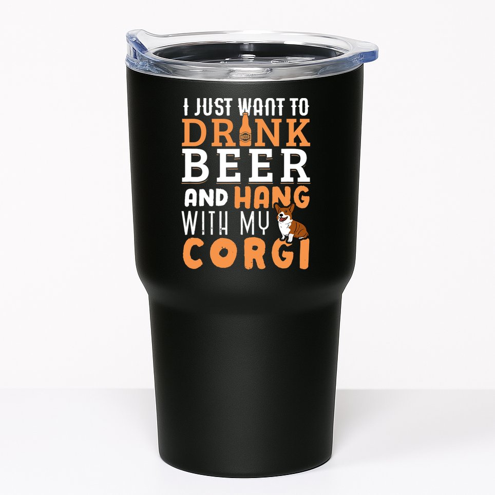 Corgi Dad Funny Father's Day Dog Lover Gift Beer Tumbler