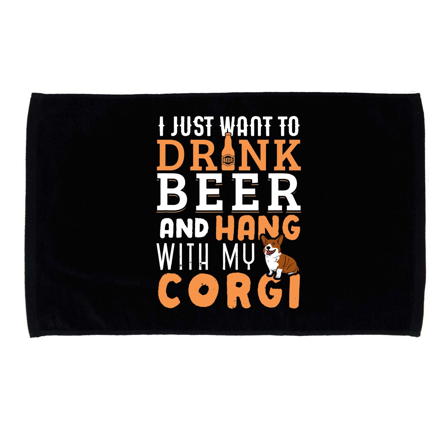 Corgi Dad Funny Father's Day Dog Lover Gift Beer Microfiber Hand Towel