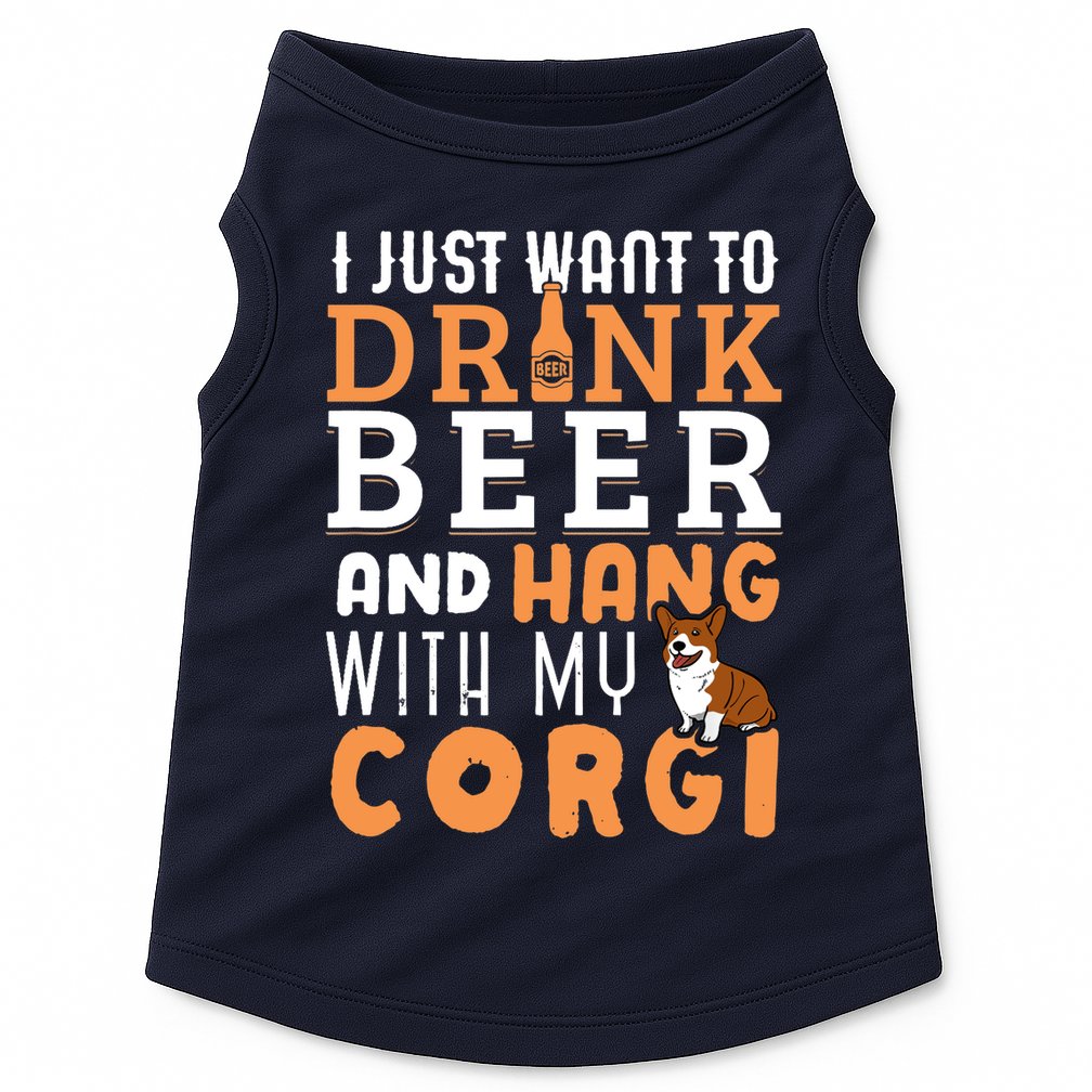 Corgi Dad Funny Father's Day Dog Lover Gift Beer Doggie Tank