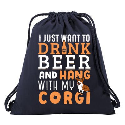 Corgi Dad Funny Father's Day Dog Lover Gift Beer Drawstring Bag