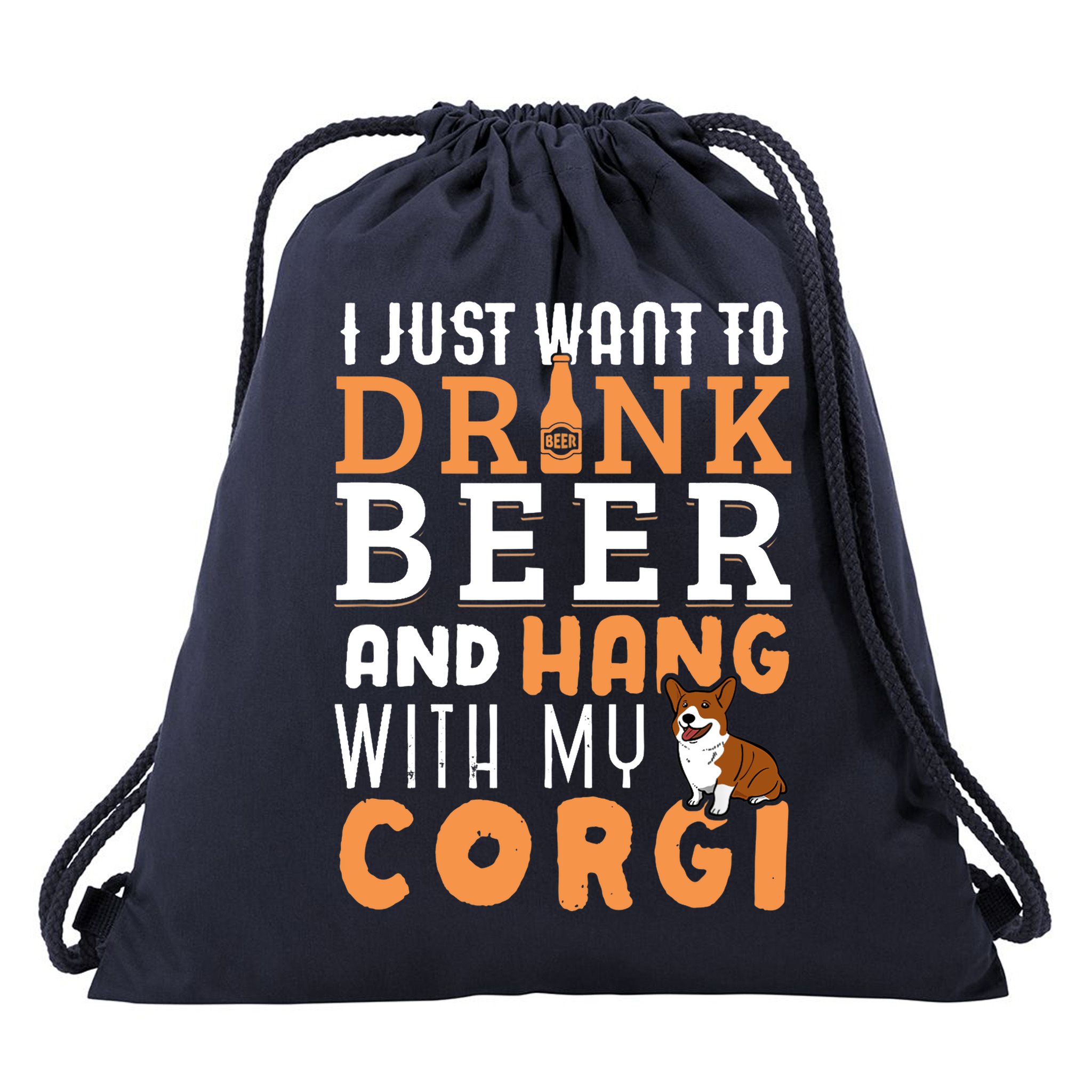 Corgi Dad Funny Father's Day Dog Lover Gift Beer Drawstring Bag
