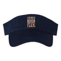 Corgi Dad Funny Father's Day Dog Lover Gift Beer Valucap Bio-Washed Visor