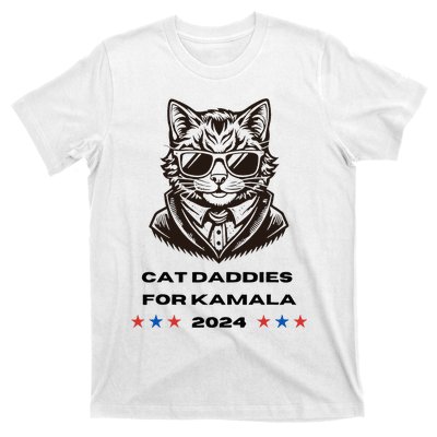 Cat Daddies For Kamala Funny Cat Dad Vote Election 2024 T-Shirt