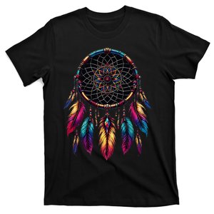 Colorful Dreamcatcher Feather Native American Indian Art T-Shirt