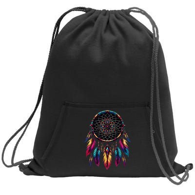 Colorful Dreamcatcher Feather Native American Indian Art Sweatshirt Cinch Pack Bag