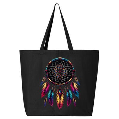 Colorful Dreamcatcher Feather Native American Indian Art 25L Jumbo Tote