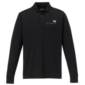 Cat Dads For Kamala Harris For President 2024 Gift Performance Long Sleeve Polo