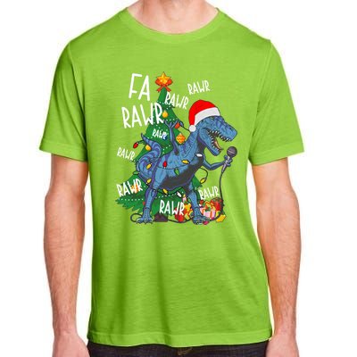 Christmas Dinosaur Fa Rawr Tmeaningful Giftrex Santa Funny Dino Xmas Fun Cool Gi Adult ChromaSoft Performance T-Shirt