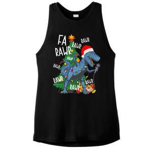 Christmas Dinosaur Fa Rawr Tmeaningful Giftrex Santa Funny Dino Xmas Fun Cool Gi Ladies PosiCharge Tri-Blend Wicking Tank