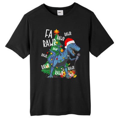 Christmas Dinosaur Fa Rawr Tmeaningful Giftrex Santa Funny Dino Xmas Fun Cool Gi Tall Fusion ChromaSoft Performance T-Shirt