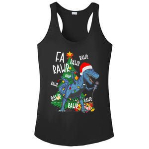 Christmas Dinosaur Fa Rawr Tmeaningful Giftrex Santa Funny Dino Xmas Fun Cool Gi Ladies PosiCharge Competitor Racerback Tank