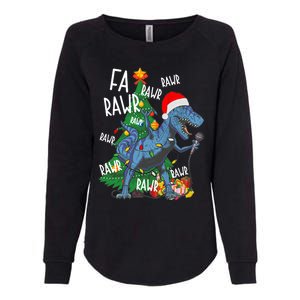 Christmas Dinosaur Fa Rawr Tmeaningful Giftrex Santa Funny Dino Xmas Fun Cool Gi Womens California Wash Sweatshirt