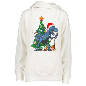 Christmas Dinosaur Fa Rawr Tmeaningful Giftrex Santa Funny Dino Xmas Fun Cool Gi Womens Funnel Neck Pullover Hood