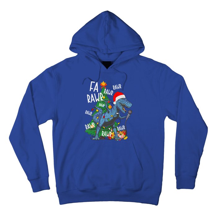 Christmas Dinosaur Fa Rawr Tmeaningful Giftrex Santa Funny Dino Xmas Fun Cool Gi Hoodie