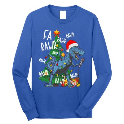 Christmas Dinosaur Fa Rawr Tmeaningful Giftrex Santa Funny Dino Xmas Fun Cool Gi Long Sleeve Shirt