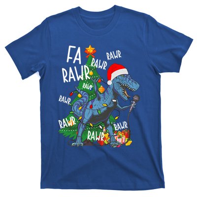 Christmas Dinosaur Fa Rawr Tmeaningful Giftrex Santa Funny Dino Xmas Fun Cool Gi T-Shirt