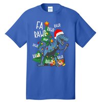 Christmas Dinosaur Fa Rawr Tmeaningful Giftrex Santa Funny Dino Xmas Fun Cool Gi Tall T-Shirt