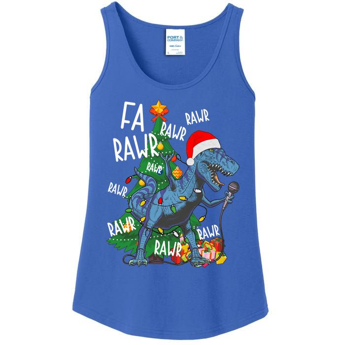 Christmas Dinosaur Fa Rawr Tmeaningful Giftrex Santa Funny Dino Xmas Fun Cool Gi Ladies Essential Tank