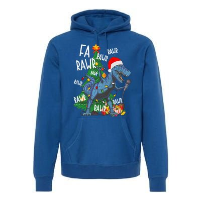 Christmas Dinosaur Fa Rawr Tmeaningful Giftrex Santa Funny Dino Xmas Fun Cool Gi Premium Hoodie