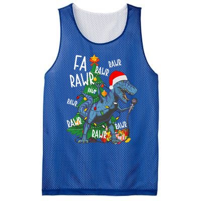 Christmas Dinosaur Fa Rawr Tmeaningful Giftrex Santa Funny Dino Xmas Fun Cool Gi Mesh Reversible Basketball Jersey Tank