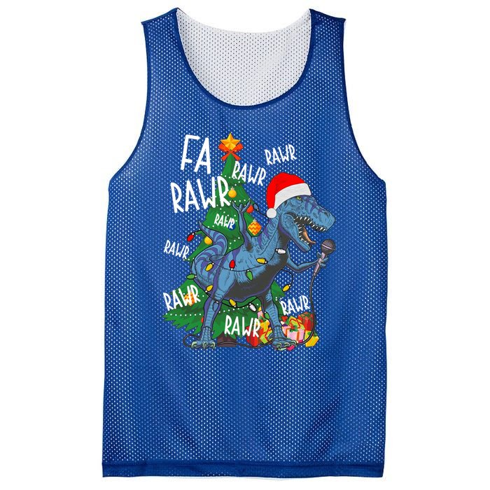 Christmas Dinosaur Fa Rawr Tmeaningful Giftrex Santa Funny Dino Xmas Fun Cool Gi Mesh Reversible Basketball Jersey Tank