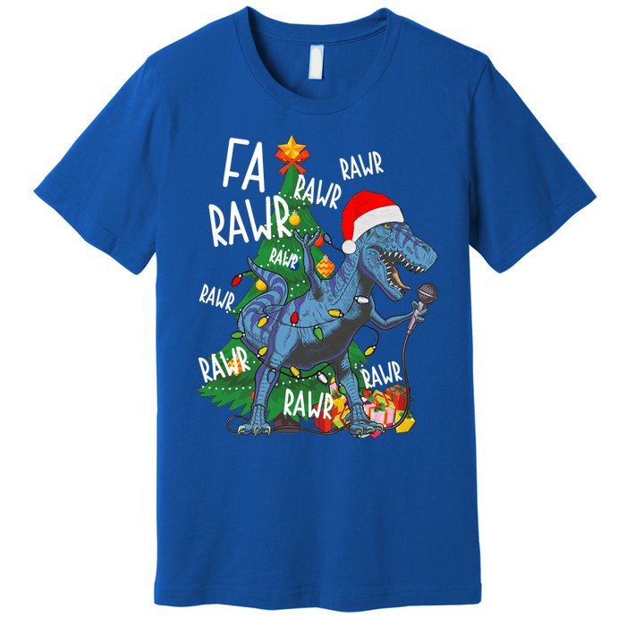 Christmas Dinosaur Fa Rawr Tmeaningful Giftrex Santa Funny Dino Xmas Fun Cool Gi Premium T-Shirt