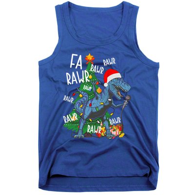 Christmas Dinosaur Fa Rawr Tmeaningful Giftrex Santa Funny Dino Xmas Fun Cool Gi Tank Top