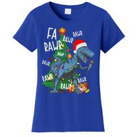 Christmas Dinosaur Fa Rawr Tmeaningful Giftrex Santa Funny Dino Xmas Fun Cool Gi Women's T-Shirt