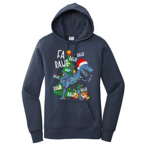 Christmas Dinosaur Fa Rawr Tmeaningful Giftrex Santa Funny Dino Xmas Fun Cool Gi Women's Pullover Hoodie