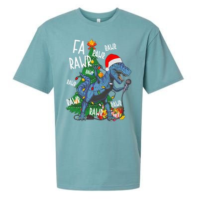 Christmas Dinosaur Fa Rawr Tmeaningful Giftrex Santa Funny Dino Xmas Fun Cool Gi Sueded Cloud Jersey T-Shirt