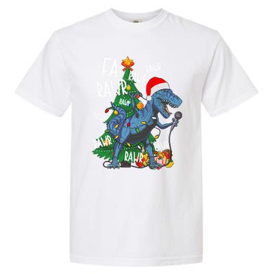 Christmas Dinosaur Fa Rawr Tmeaningful Giftrex Santa Funny Dino Xmas Fun Cool Gi Garment-Dyed Heavyweight T-Shirt