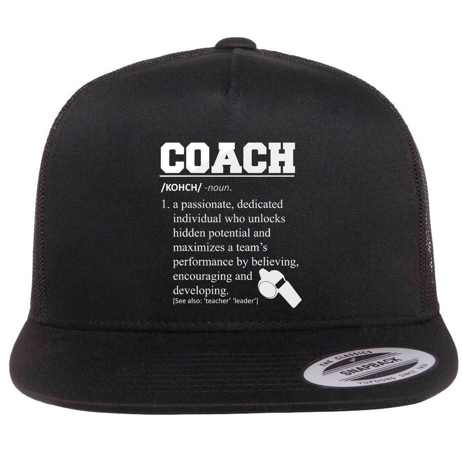 Coach Definition Funny Coach Flat Bill Trucker Hat