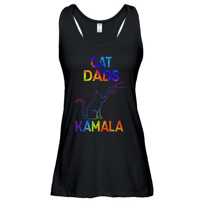 Cat Dads For Kamala Tiedye Harris Madam President 47 Gift Ladies Essential Flowy Tank