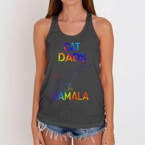 Cat Dads For Kamala Tiedye Harris Madam President 47 Gift Women's Knotted Racerback Tank