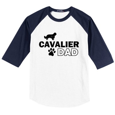 Cavalier Dad Funny Cute Dog Owner Adopt Rescue Fathers Day Gift Baseball Sleeve Shirt